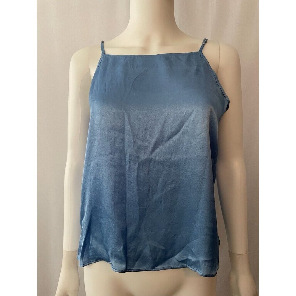 NWT Oysho Women's Blouse Top Silk Blue Size M
